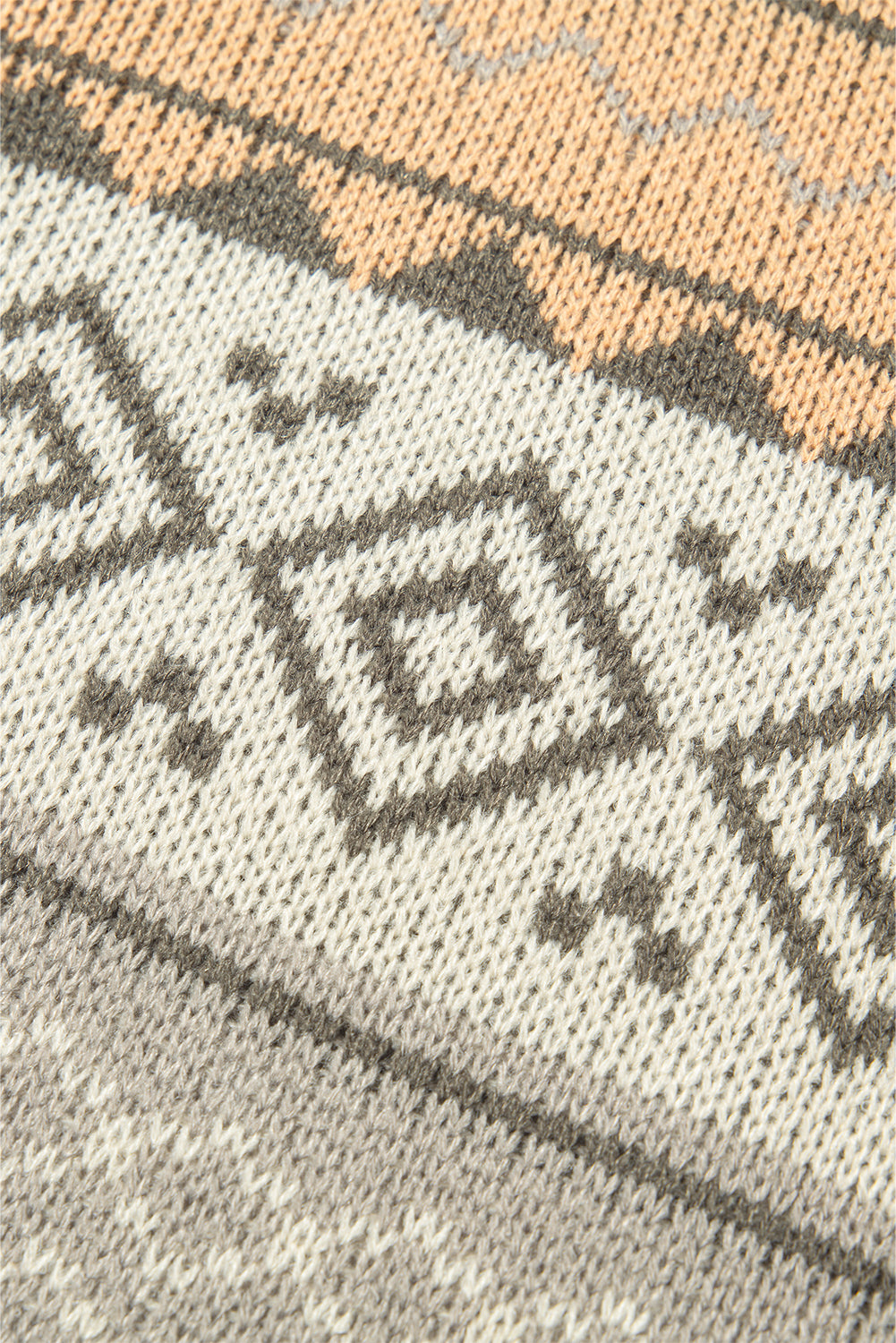 Khaki Marrakech Ribbed Knitted V Neck Sweater