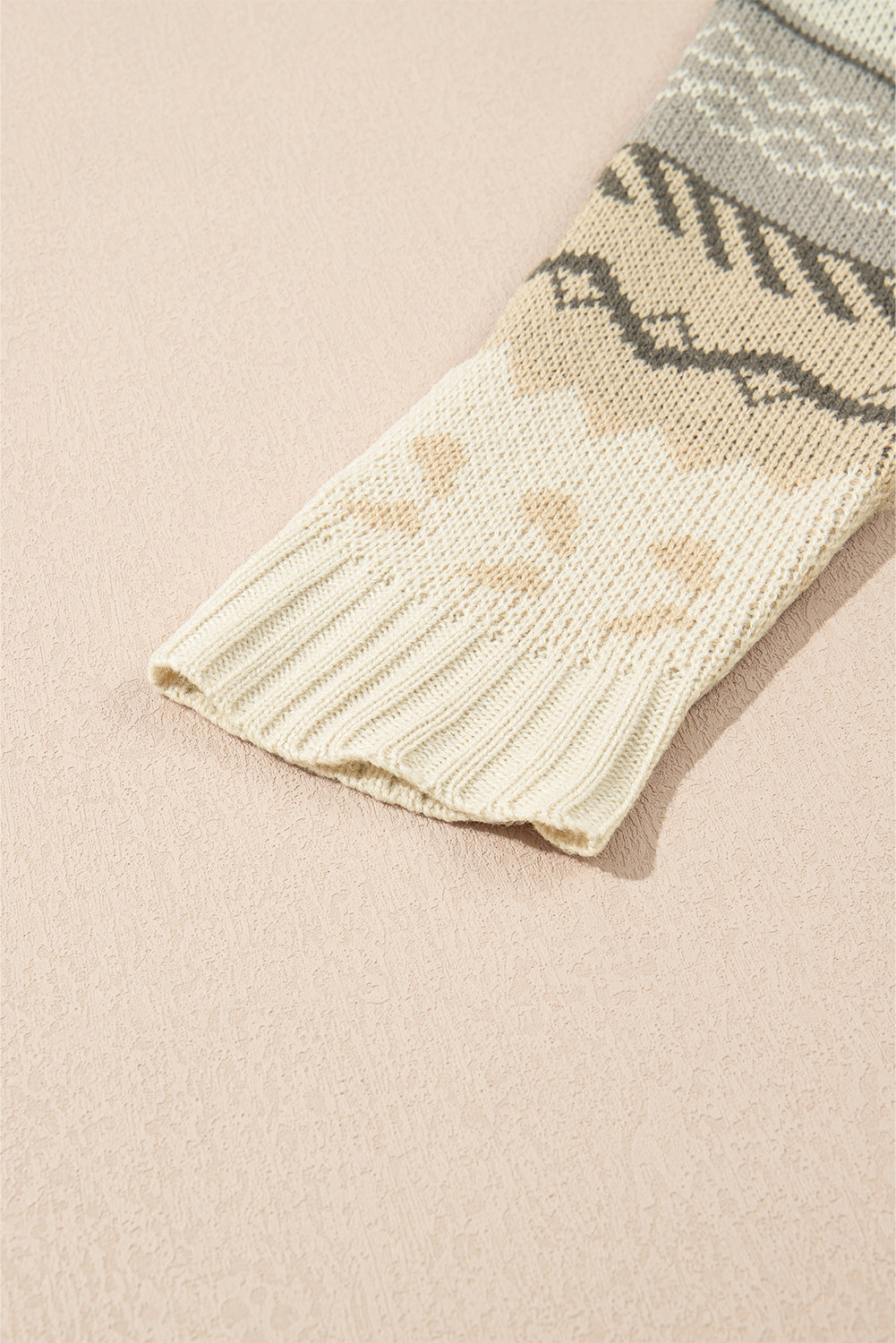 Khaki Marrakech Ribbed Knitted V Neck Sweater