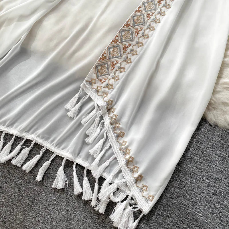 Palestinian Retro: Chiffon Embroidered Cardigan