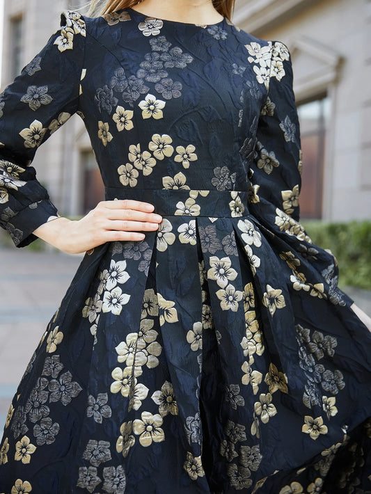 Full-Length Jacquard Abaya Robe – Party & Formal Wear