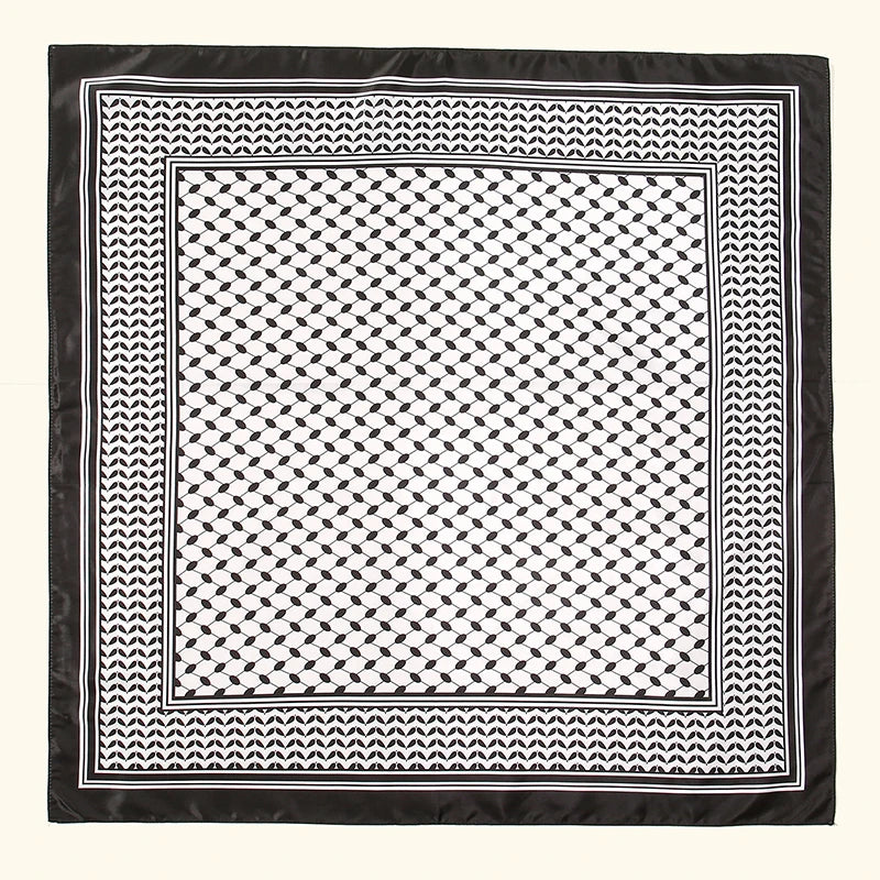 Luxe Satin Square Scarf – Elegant Digital Pal. Print