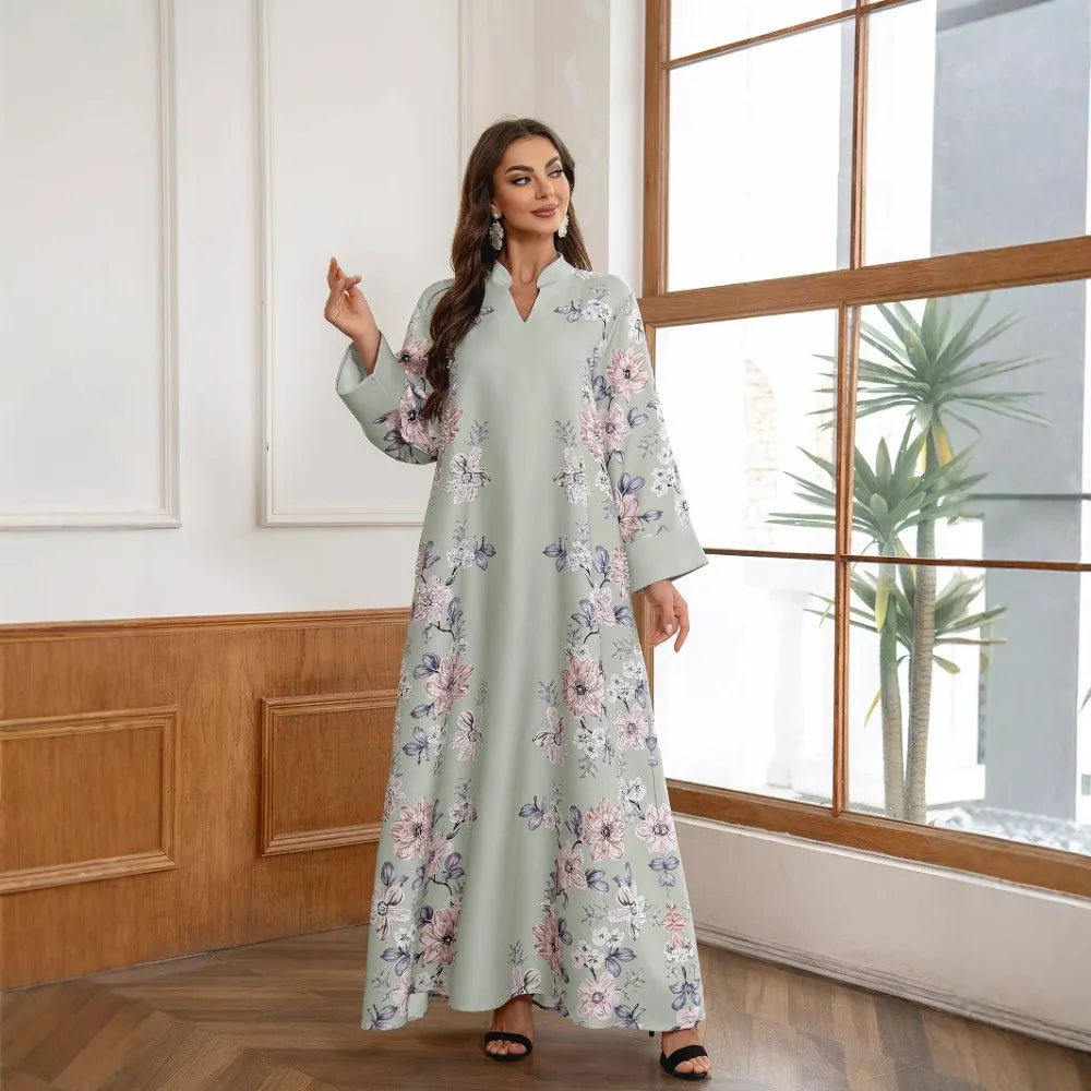 Elegant Traditional Abaya with Embroidery and Beads