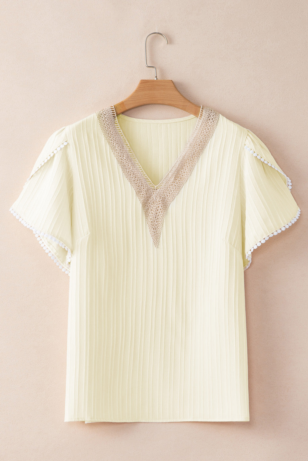 Casablanca Charm | Plus Contrast Guipure Lace Sleeve Blouse