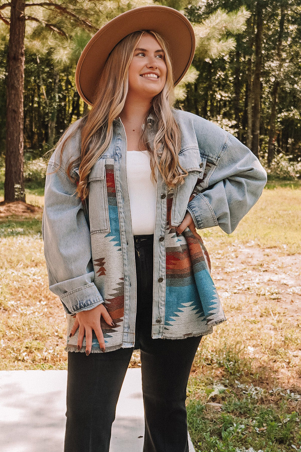 Azure Nomad - Plus Size Denim Jacket