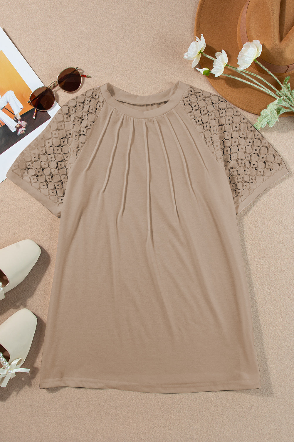 Beirut Serenity - Khaki Lace Raglan Sleeve Tee