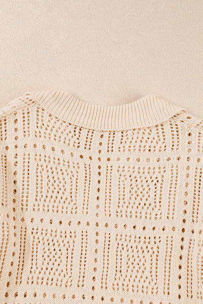 Alhambra Apricot | Crochet Lace Short Sleeve Blouse