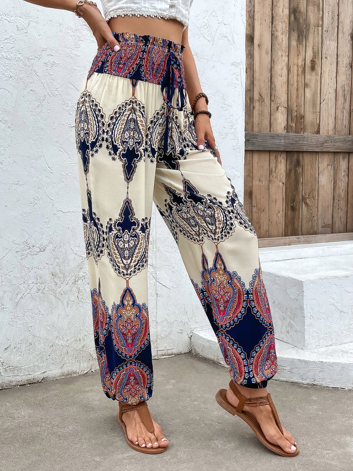 Souk Serenity - Smocked High Waist Pants