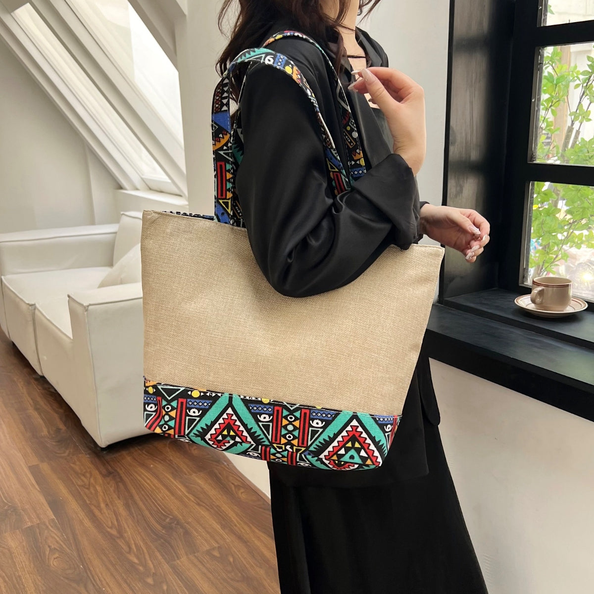 Moroccan Geometric Medium Tote Bag