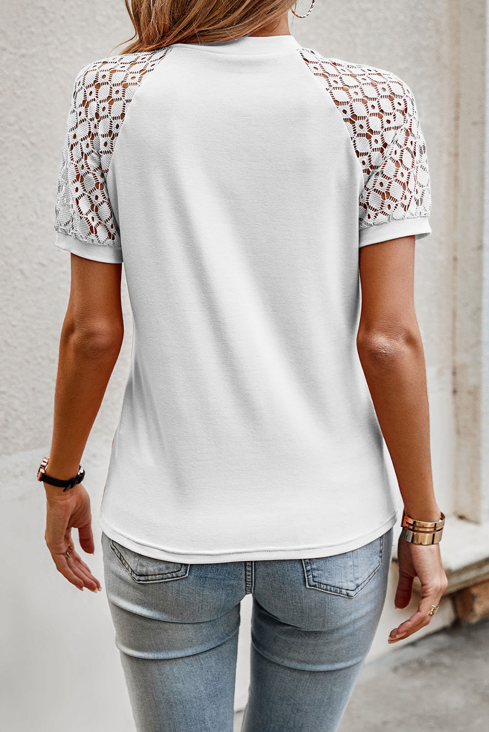 Amman Ease — Lace Sleeve Tee
