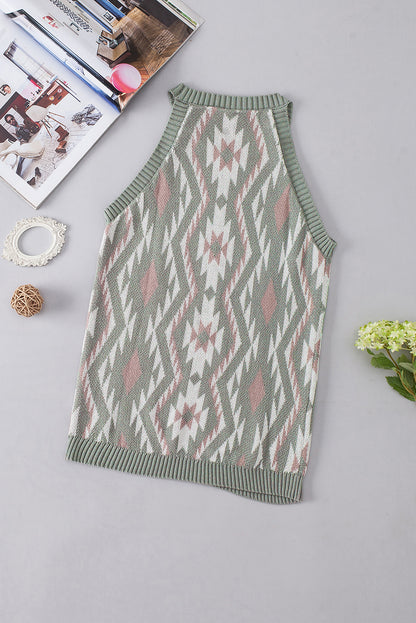 Laurel Oasis Tribal Knit Sweater Tank