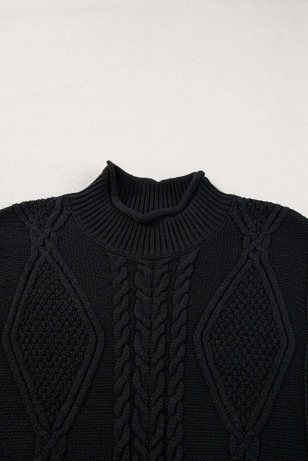 Midnight Marrakech | Cable Knit High Neck Sweater Vest - Black