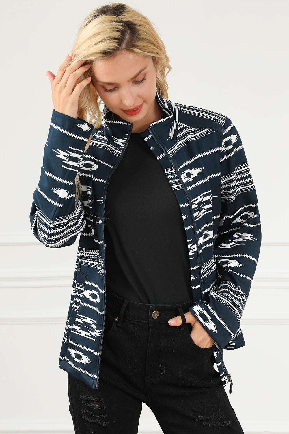 Twilight Tapestry Pattern Zipped Jacket