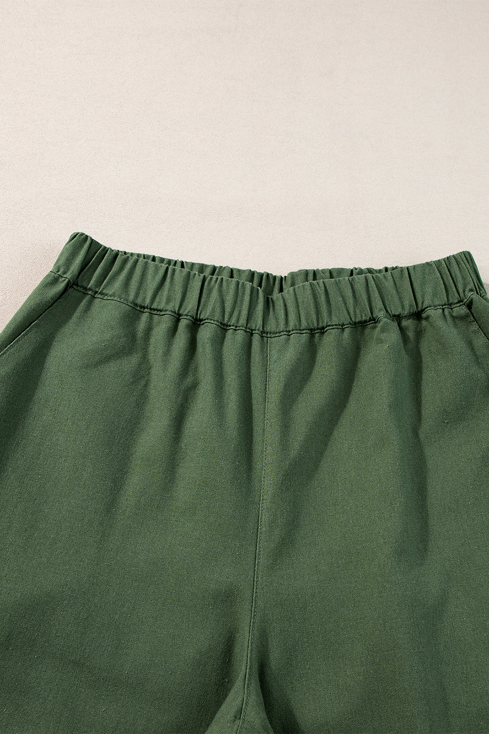 Abdali Walk | Fern Green Wide Leg Elastic Waist Pants - Urban Comfort Inspired