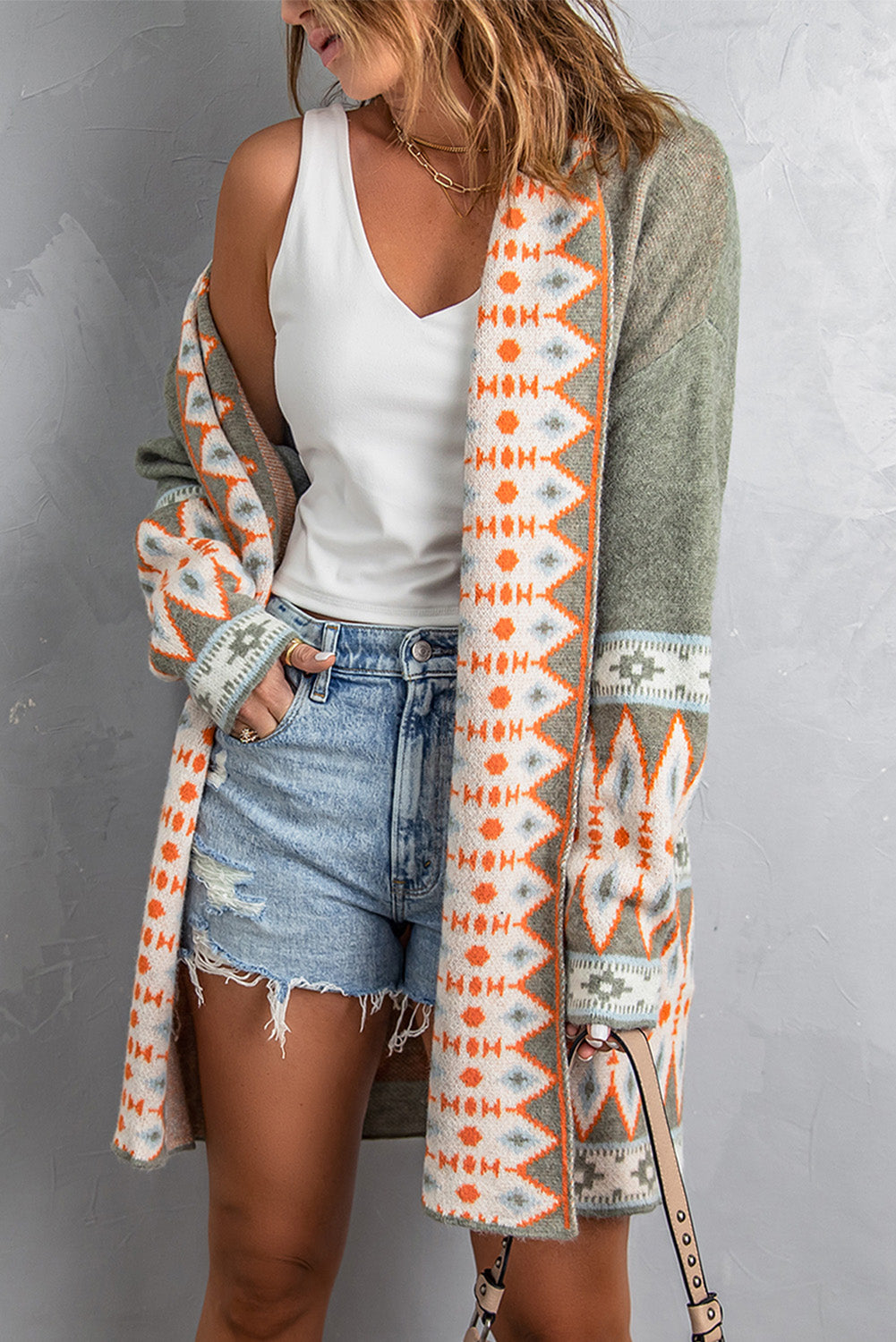 Marrakech Sky - Open Front Knitted Cardigan