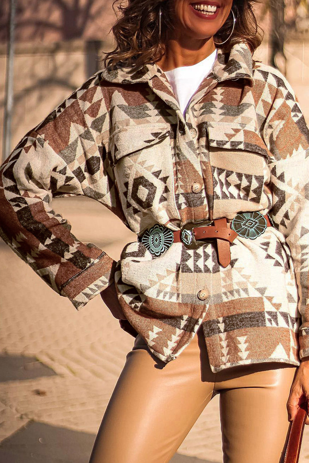 Desert Mirage - Flap Pocket Button-up Jacket