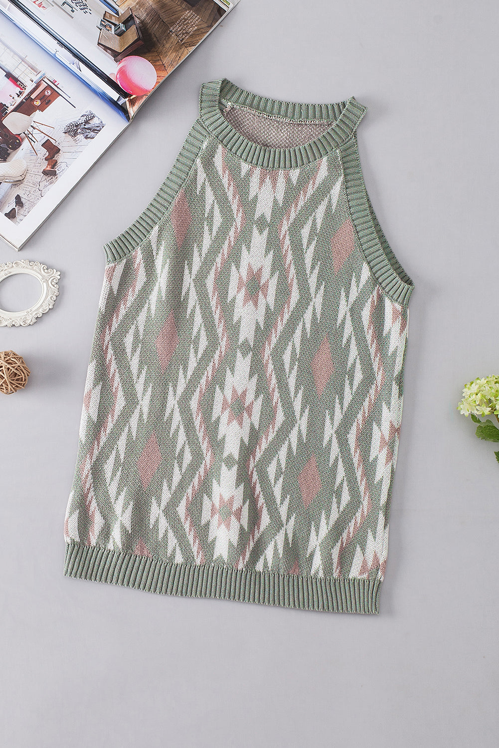 Laurel Oasis Tribal Knit Sweater Tank