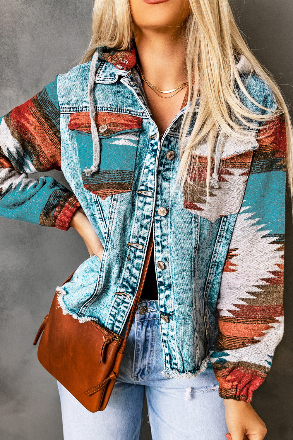 Sahara Sunset - Frayed Hem Denim Jacket