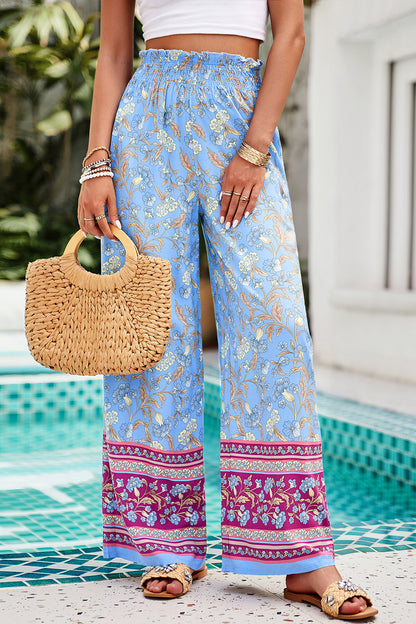 Shiraz Meadows - Printed High Waist Wide Leg Pants