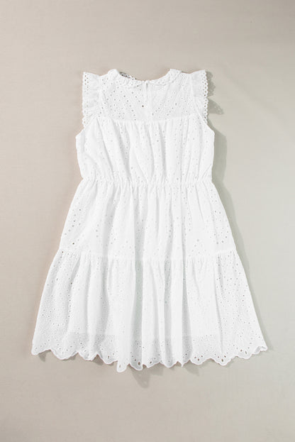 Moroccan Dream | White Elegant Flutter A-line Short Dress