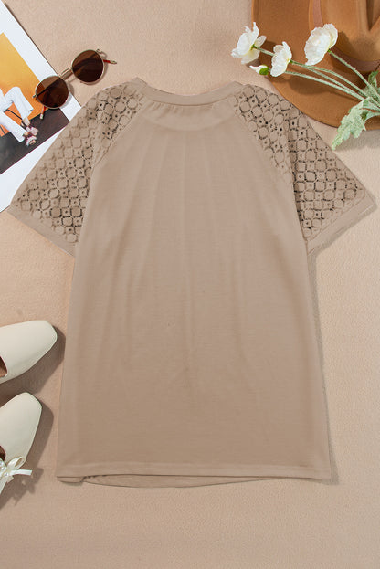 Beirut Serenity - Khaki Lace Raglan Sleeve Tee