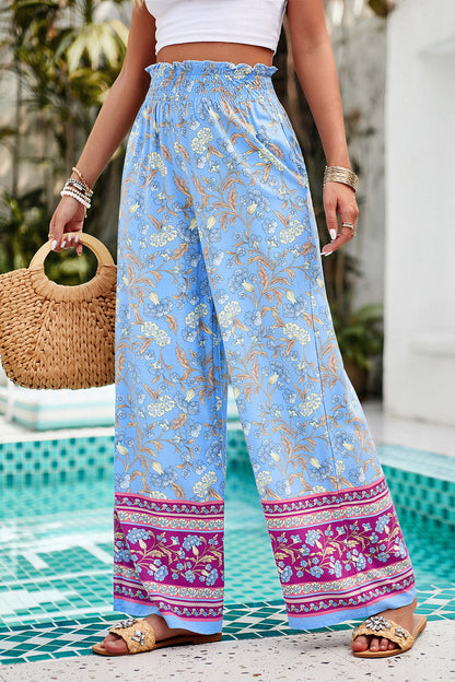 Shiraz Meadows - Printed High Waist Wide Leg Pants