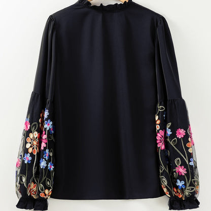 Cedar Bloom Flounce Sleeve Blouse