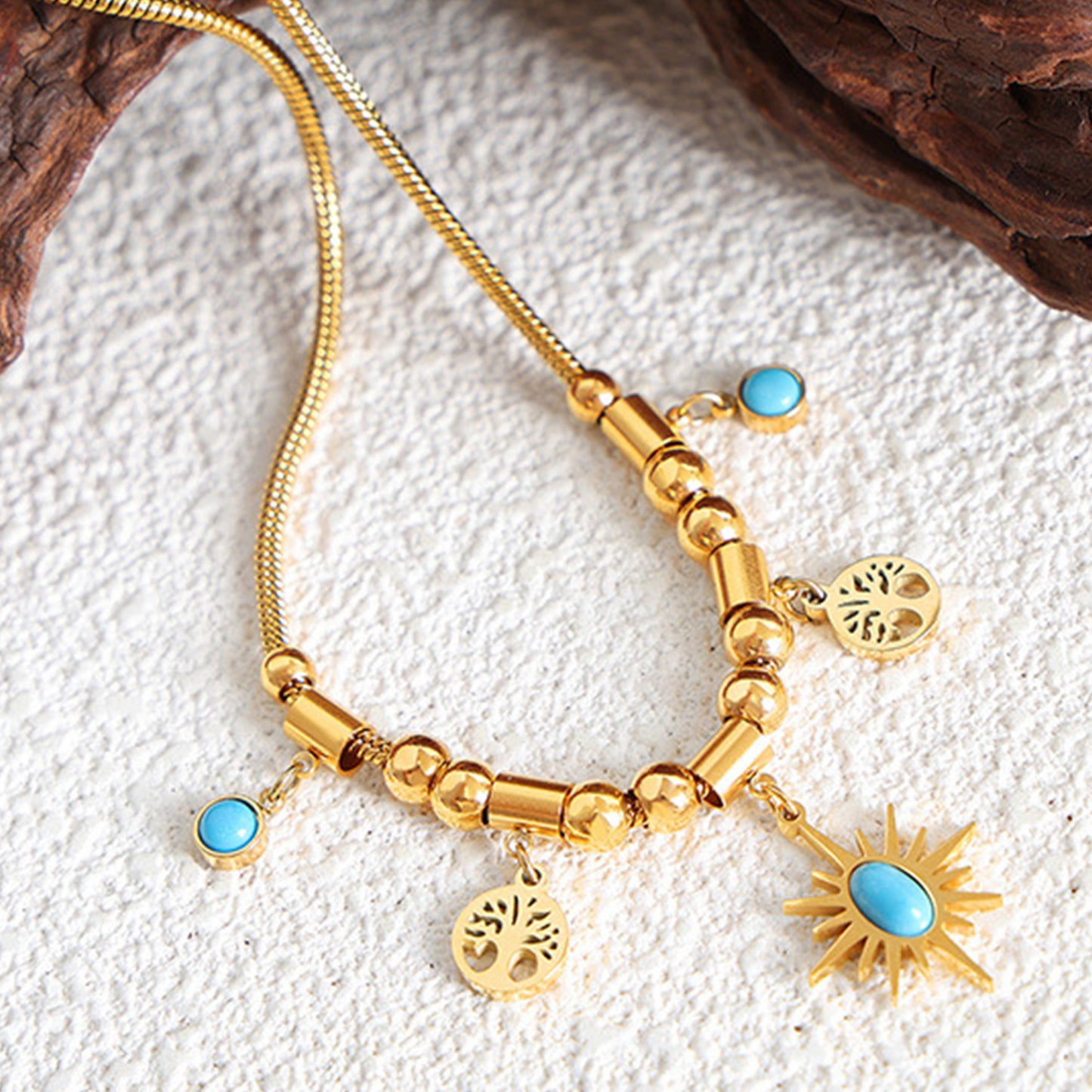 Mesopotamian Gleam: Gold-Plated Charm Necklace