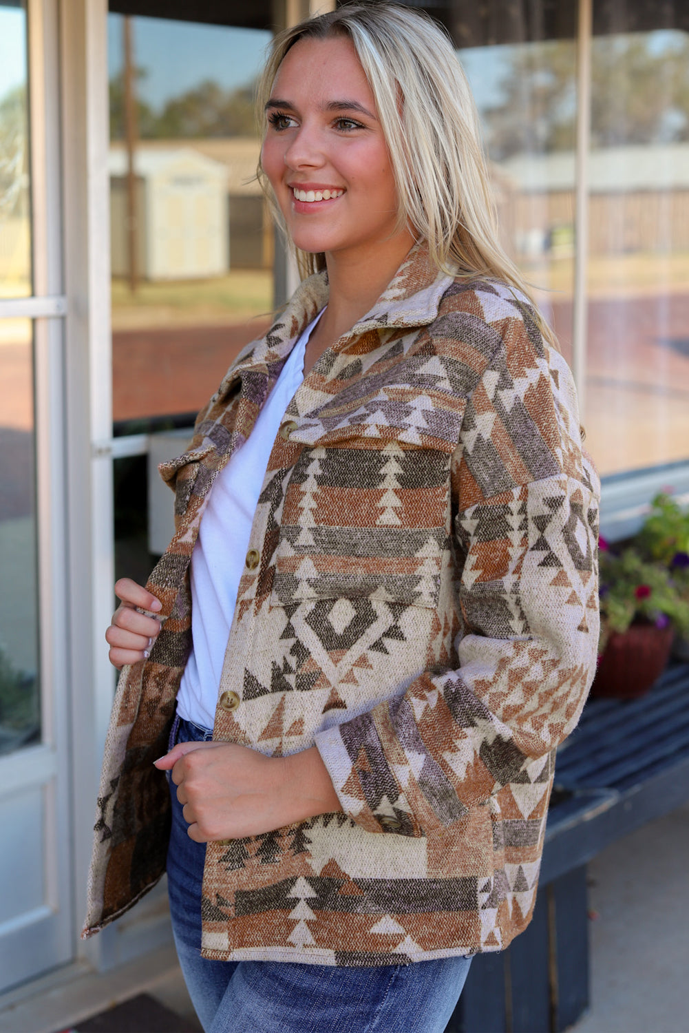 Desert Mirage - Flap Pocket Button-up Jacket