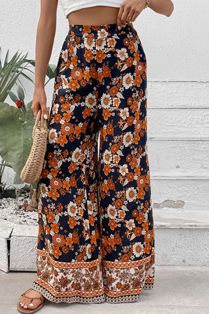 Basateen Horan - Floral Wide Leg Pants