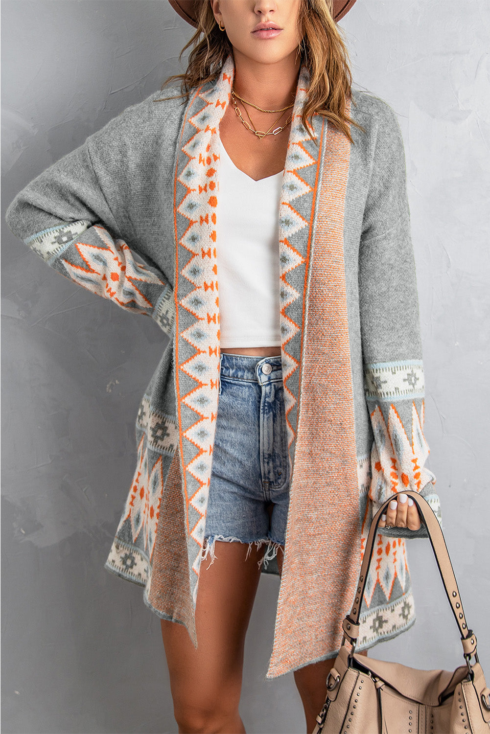 Marrakech Sky - Open Front Knitted Cardigan