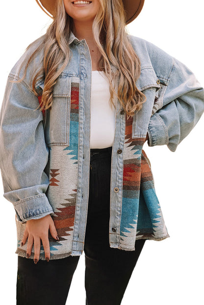 Azure Nomad - Plus Size Denim Jacket