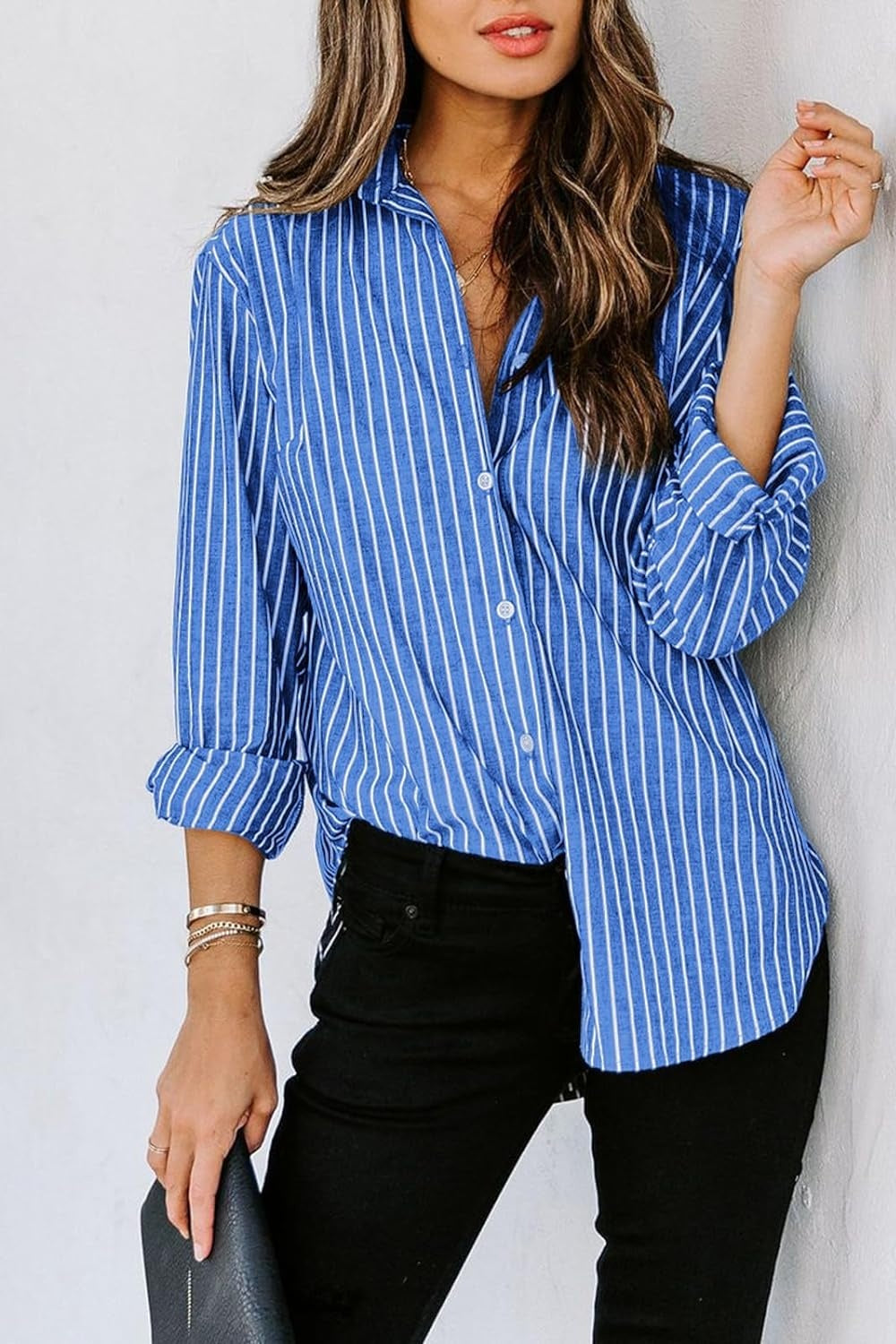 Amman dynamic | Striped Button Up Long Sleeve Shirt