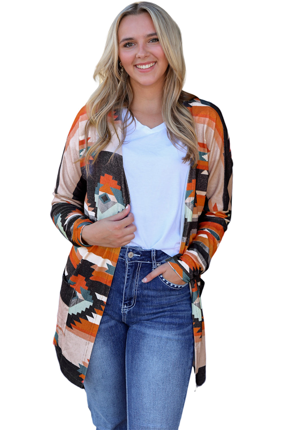 Tangier Sunset Tribal Print Cardigan