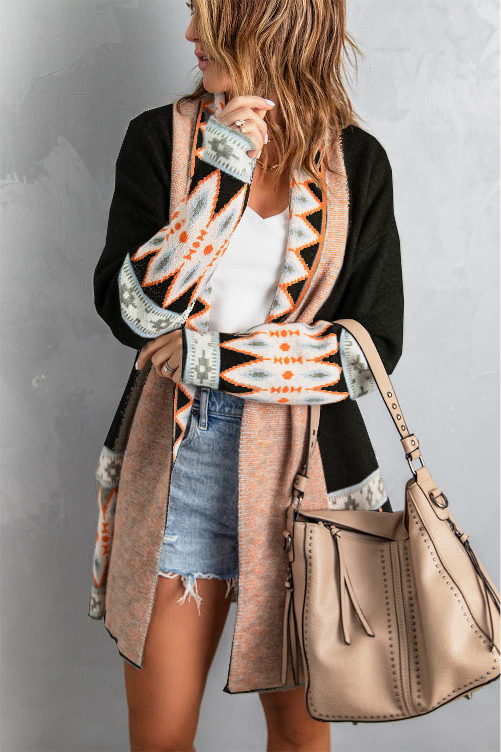 Marrakech Sky - Open Front Knitted Cardigan