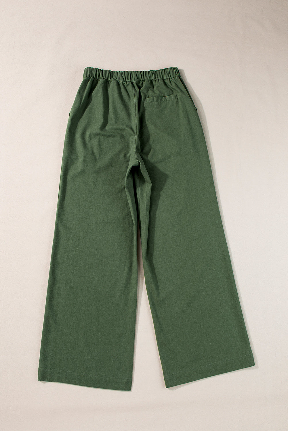 Abdali Walk | Fern Green Wide Leg Elastic Waist Pants - Urban Comfort Inspired