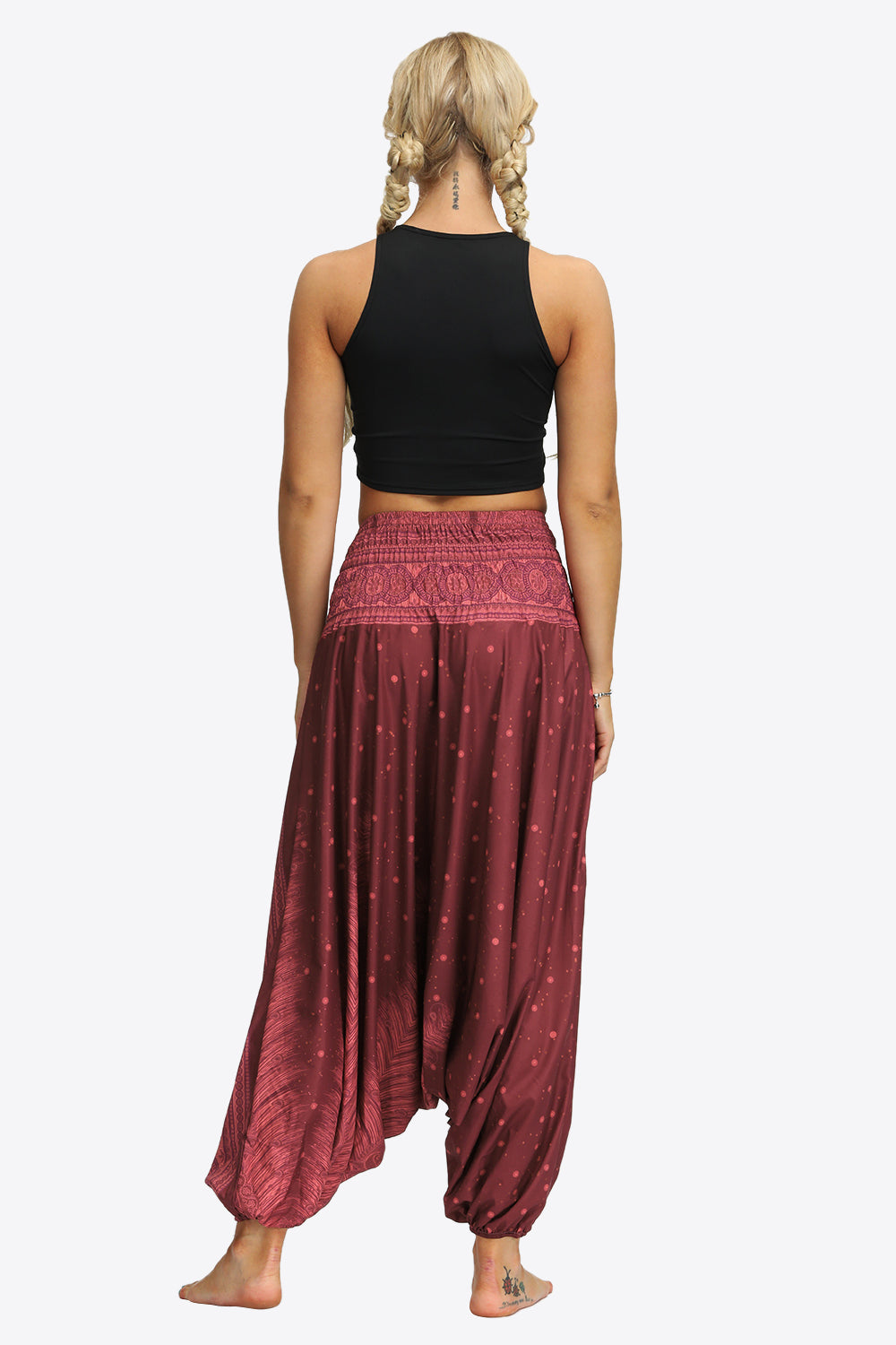 Umayyad Splendor - Printed Smocked Waist Harem Pants