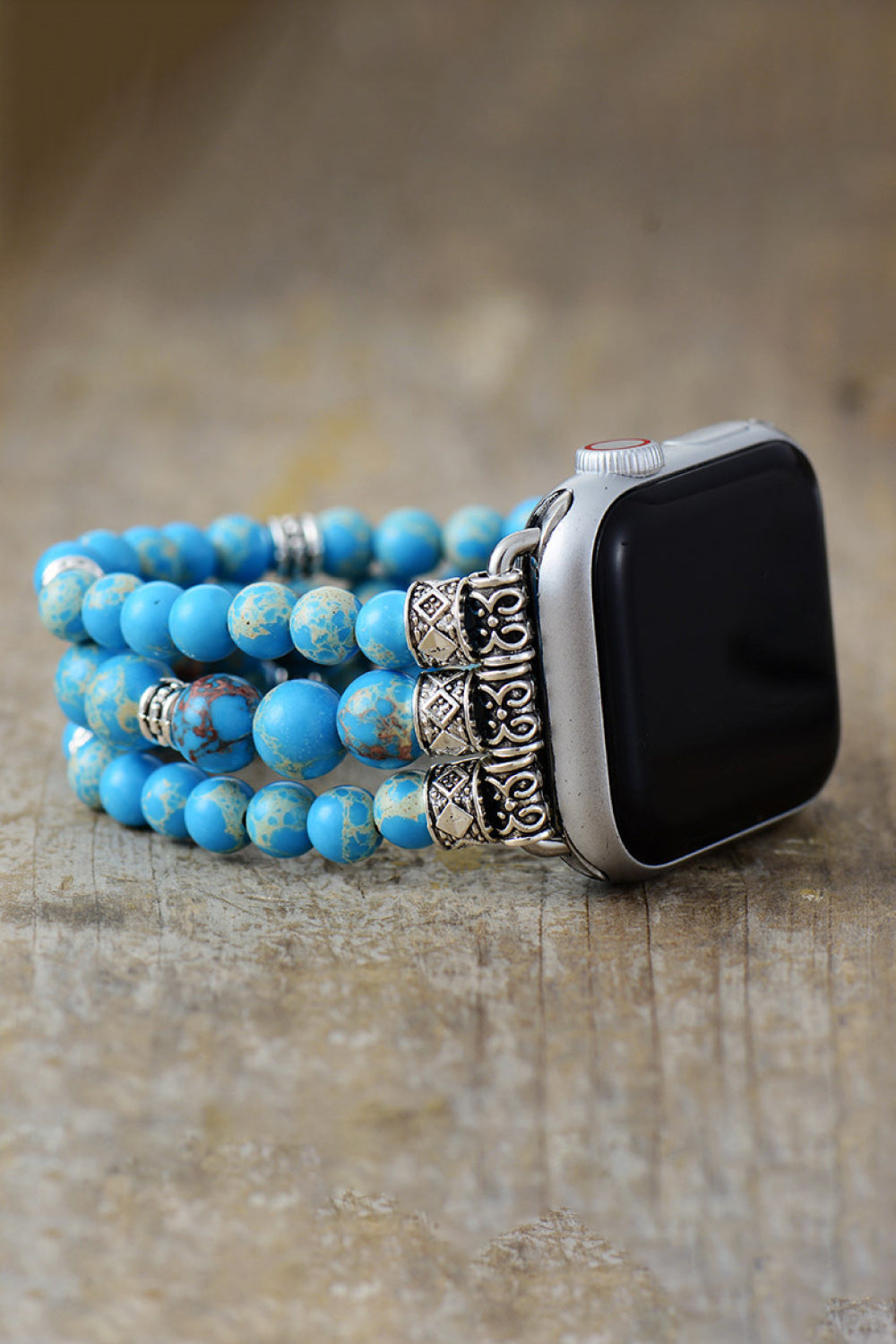 Kismayo Essence: Synthetic Imperial Jasper Beaded Watchband Bracelet