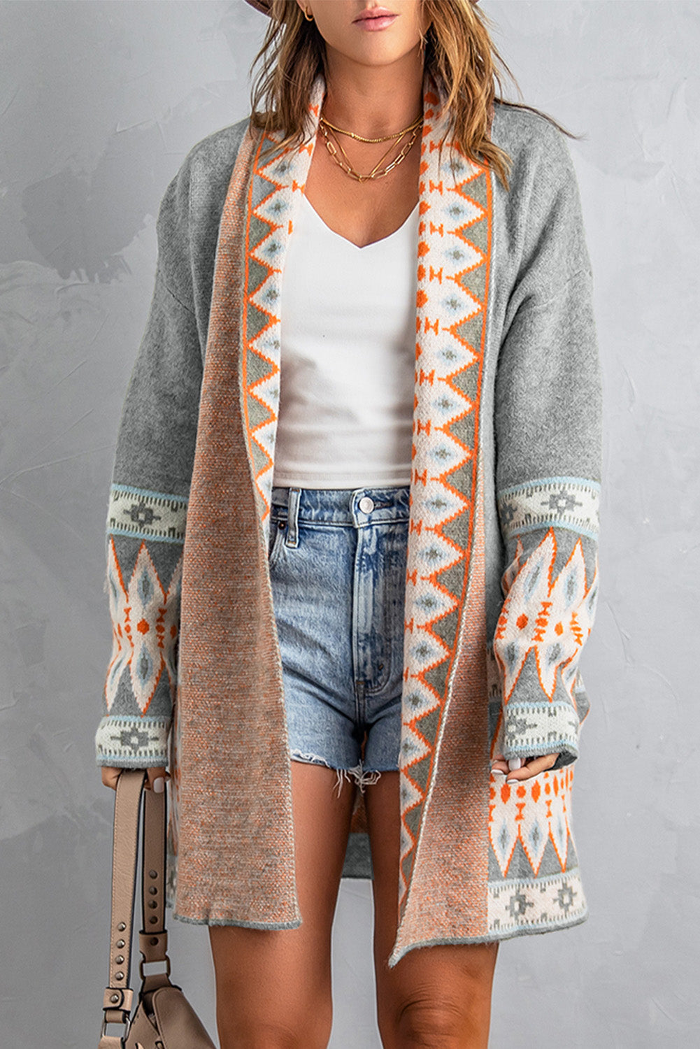 Marrakech Sky - Open Front Knitted Cardigan