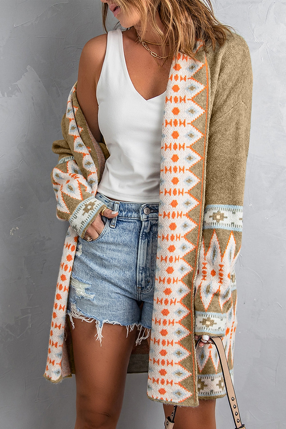 Marrakech Sky - Open Front Knitted Cardigan