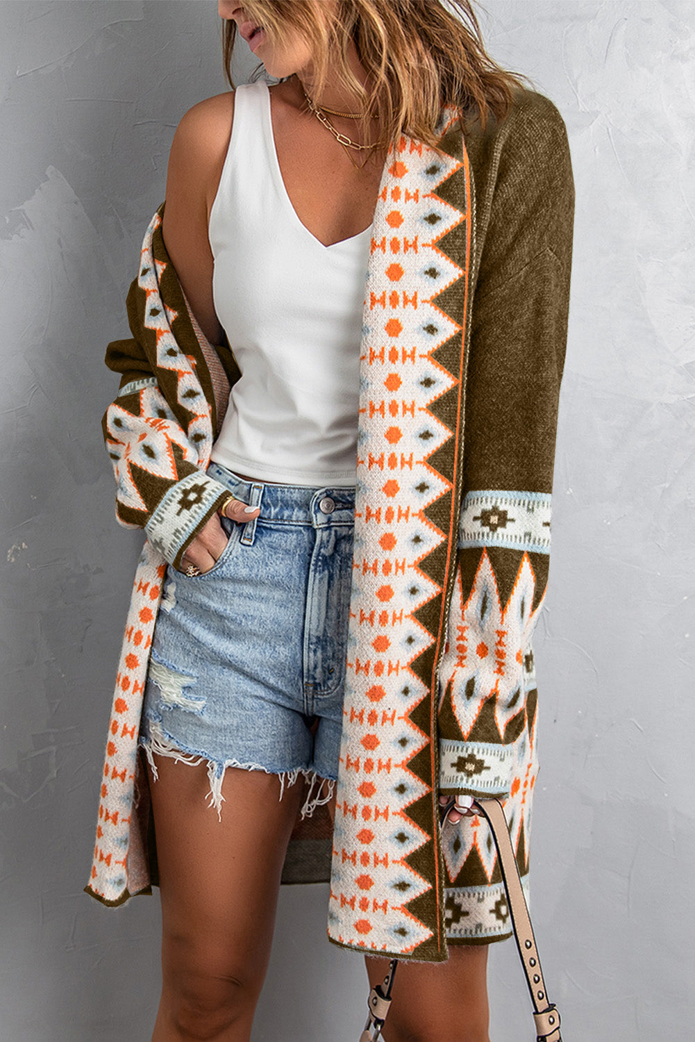 Marrakech Sky - Open Front Knitted Cardigan