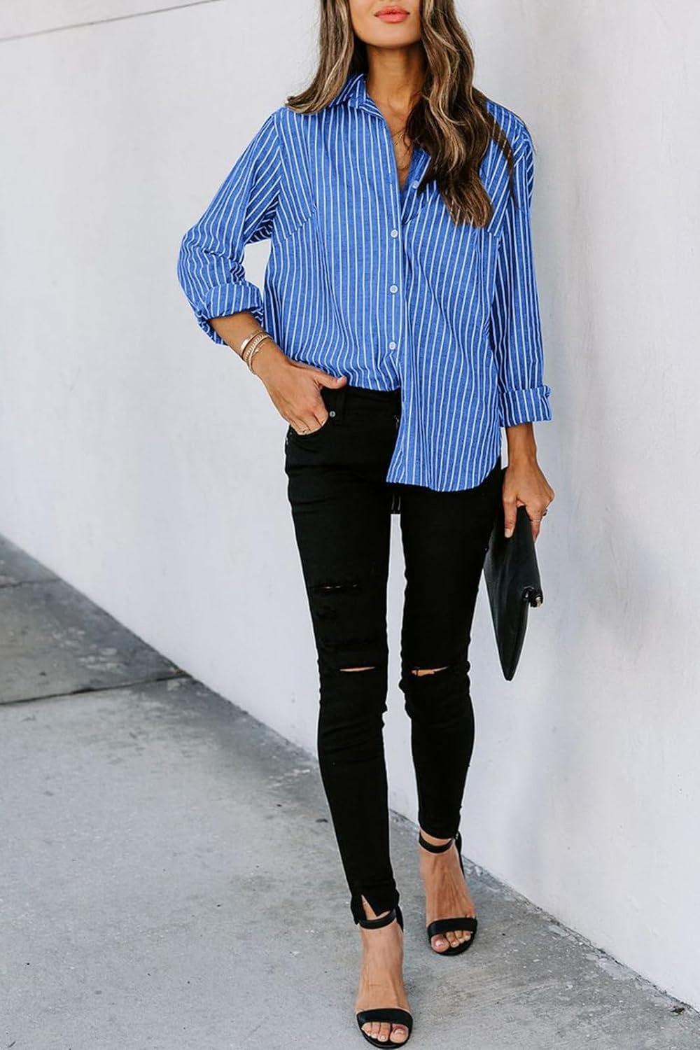 Amman dynamic | Striped Button Up Long Sleeve Shirt