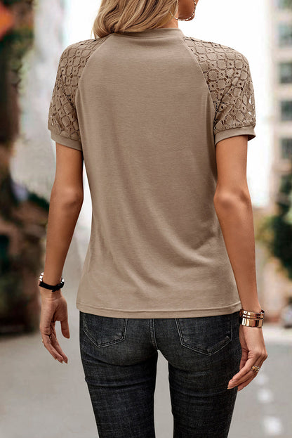 Beirut Serenity - Khaki Lace Raglan Sleeve Tee