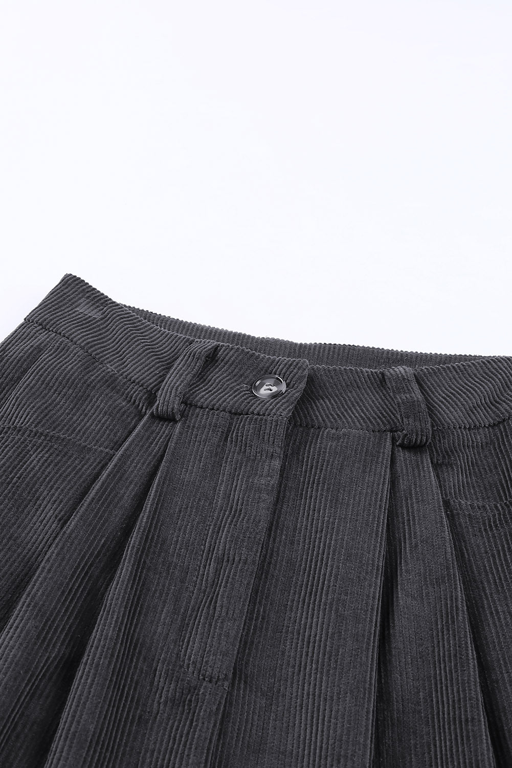 Abdali Aura - Gray Corduroy High Waist Straight Leg Pants