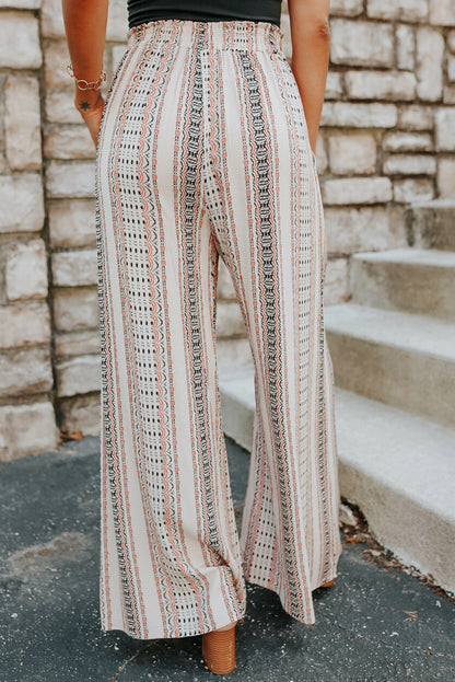 Byblos Breeze - Geometric Shirred Wide Leg Pants