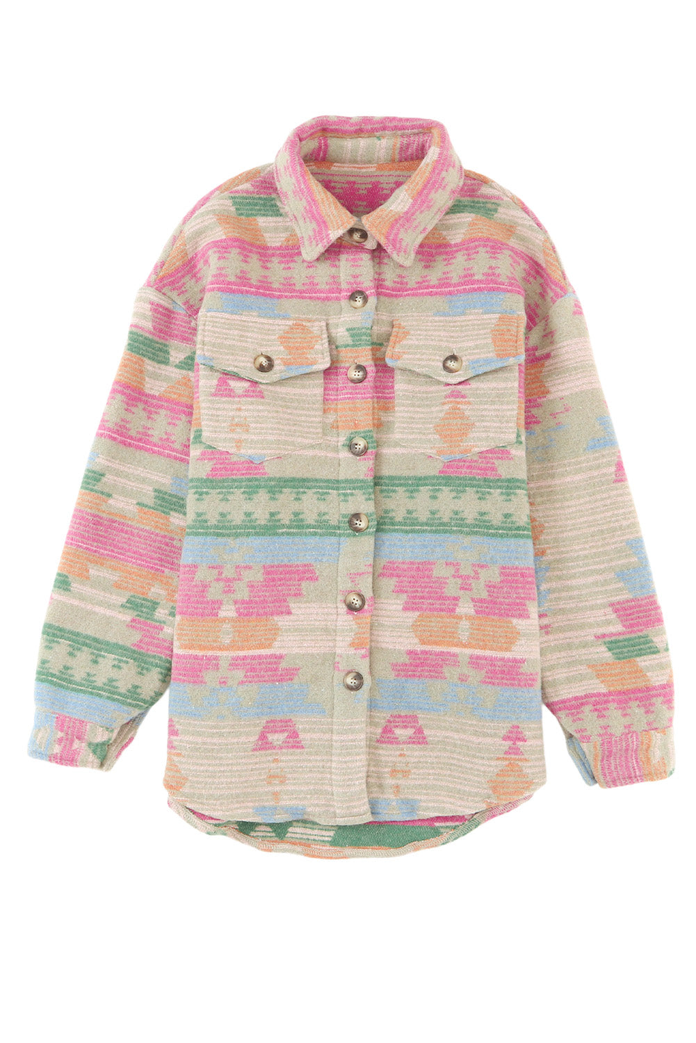 Petra Bloom Print Button Flap Pocket Shacket