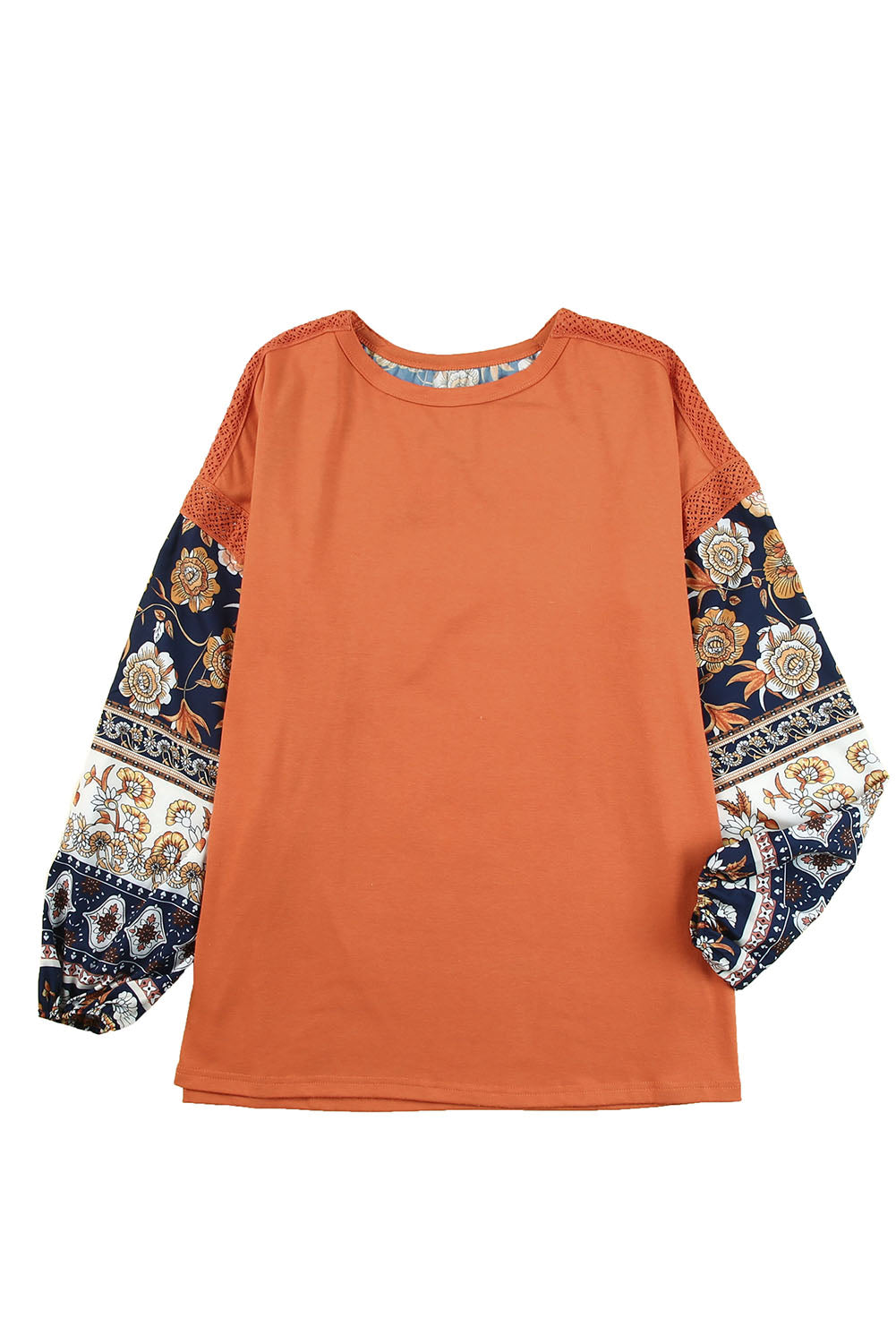 Jericho Bloom Boho Balloon Sleeve Top with Lace Details