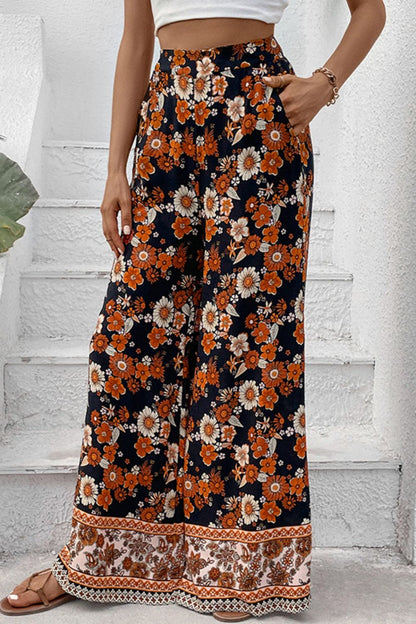 Basateen Horan - Floral Wide Leg Pants