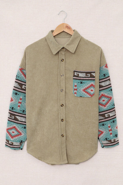 Chill Sands - Sleeve Pocketed Corduroy Shacket