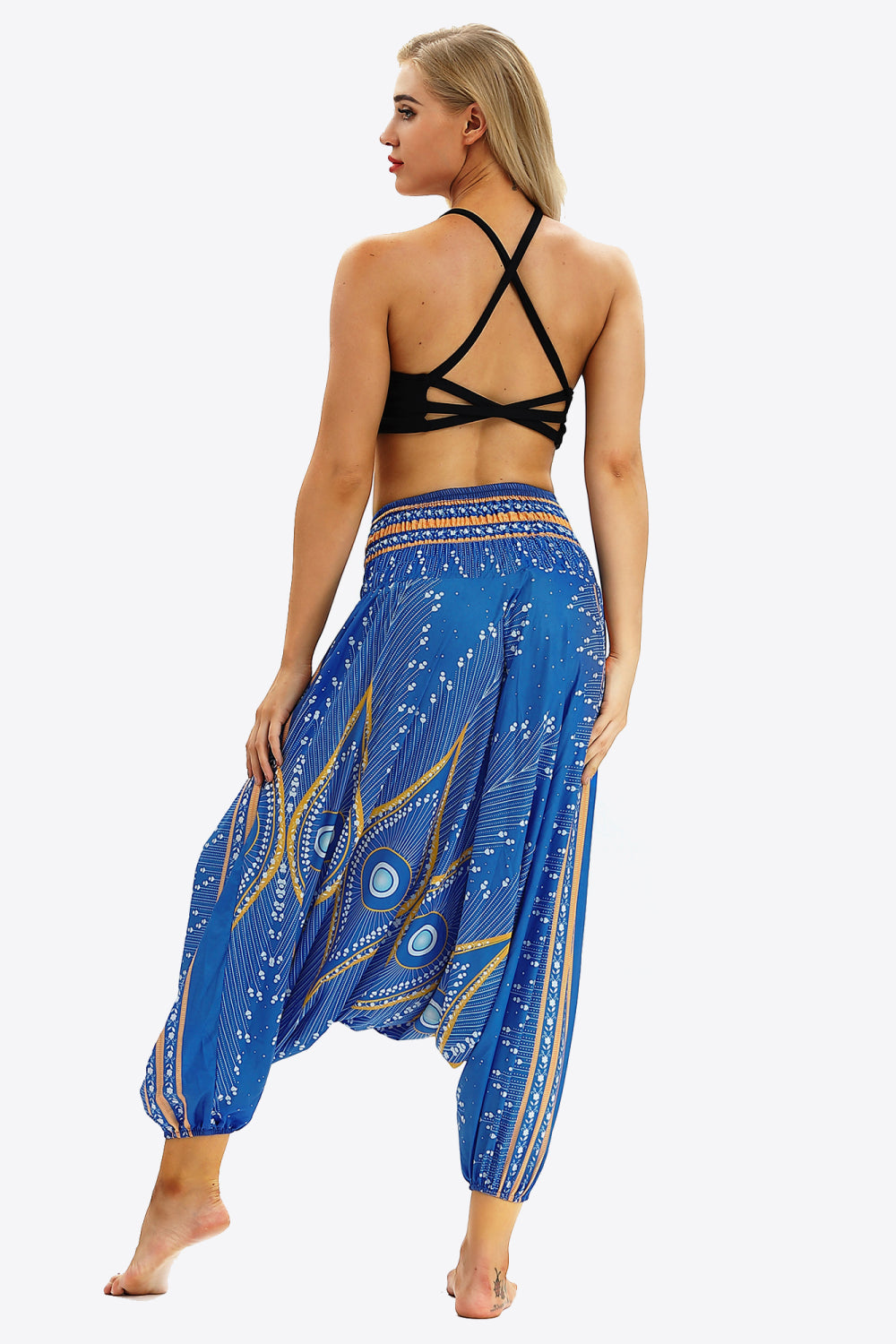 Umayyad Splendor - Printed Smocked Waist Harem Pants