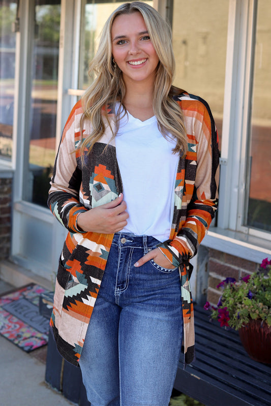 Tangier Sunset Tribal Print Cardigan